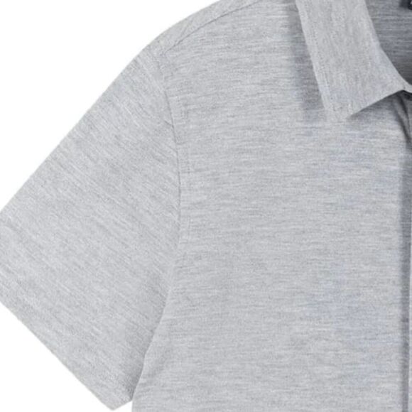 Andy & Evan Light Gray short sleeve button up knit shirt NWT size 10 - Picture 4 of 9